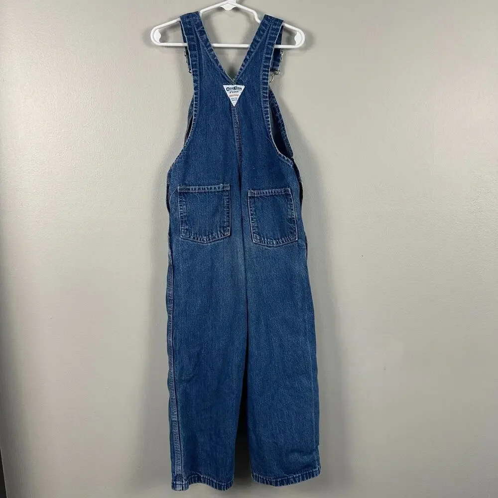 Vintage Oshkosh B'gosh Kids Overalls Size 4T Made in USA Blue Bibs Boys
